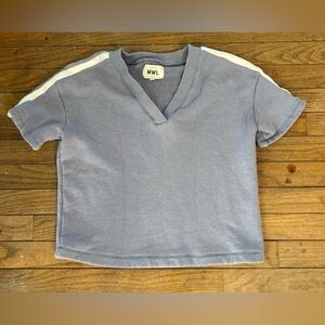 Madewell V-Neck Tee with White Stripes